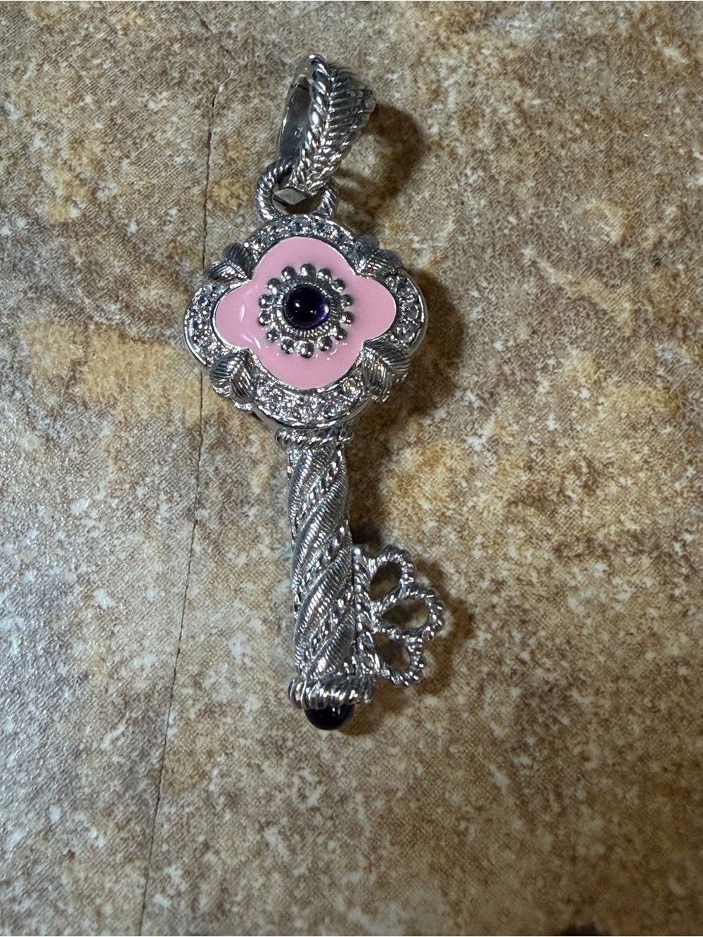 Judith Ripka amethyst enamel key enhancer